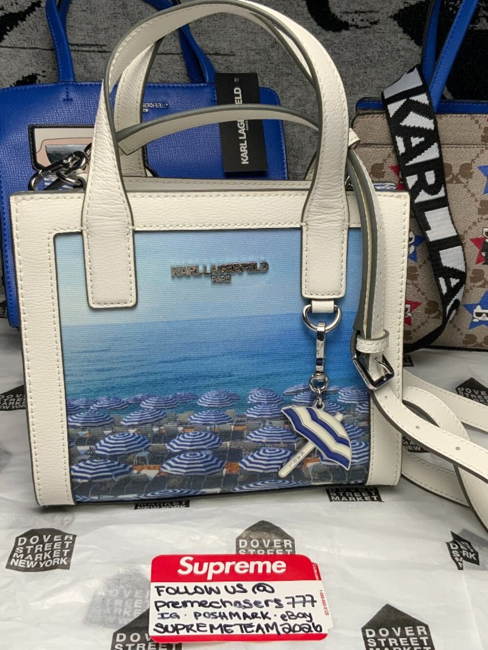 Karl Lagerfeld Paris Beach Scene Leather Satchel